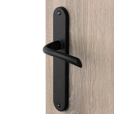 Poignées de porte sur plaques sans trou Pop noir mat ALPERTEC