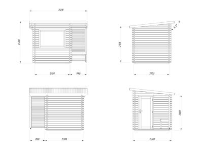 Sauna extérieur Palmako Sanna en bois naturel avec pergola - 8,9 m² - PALMAKO