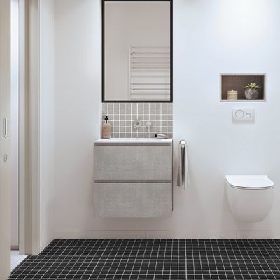 Mosaïque sol/mur intérieur antidérapante gris anthracite ONYX 30 x 30 cm SAS MAT INTER