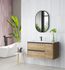 Caisson de salle de bains Thana 2 tiroirs 1 porte L100 x H55 x P45 cm panneau de particules chêne naturel