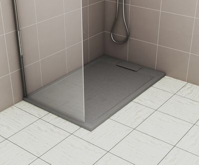Receveur de douche 90x140 cm résine gris mat Island - OCEA