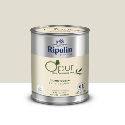 Peinture O'PUR Satin BLANC CASSE 2 L - RIPOLIN
