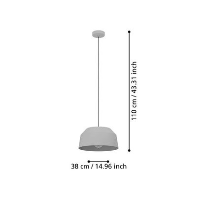 Suspension acier gris E27 40W Ø38 cm CONTRISA - EGLO