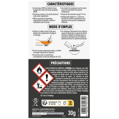 Durcisseur pour mastic 30 gr SINTO