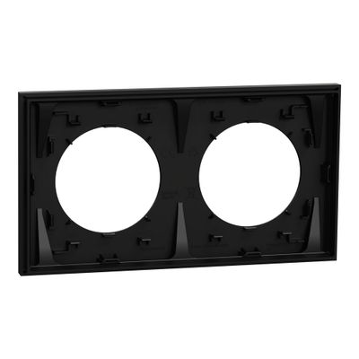 Plaque de finition 2 postes Odace 2025 noir onyx - SCHNEIDER ELECTRIC