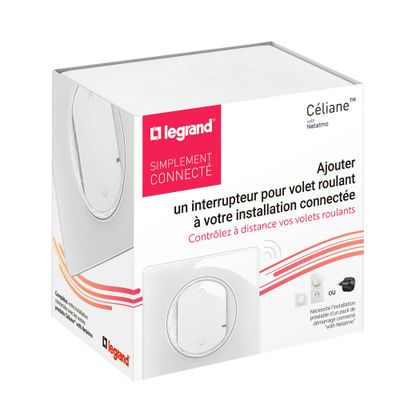 Interrupteur volet roulant encastrable connecté + plaque Blanc - Céliane with Netatmo LEGRAND