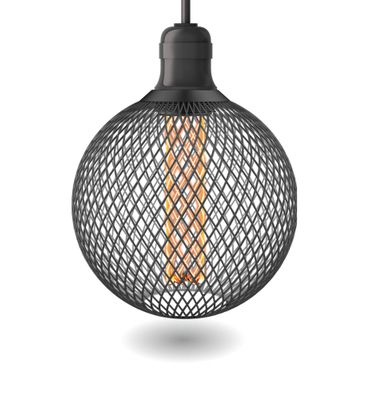Ampoule LED hologramme motif cage coloris noir et cuivre 4 W = 150 Lumens blanc chaud - XANLITE