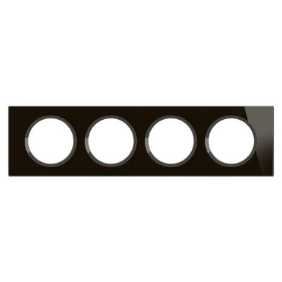 Plaque de finition 4 postes Verre onyx noir - Céliane LEGRAND