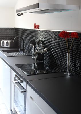 Mosaïque mural intérieur noir MÉTRO 30 x 30 cm SAS MAT INTER