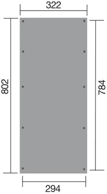 Carport -  617 - 330 x 120 cm - toit en acier Livraison gratuite domicile WEKA