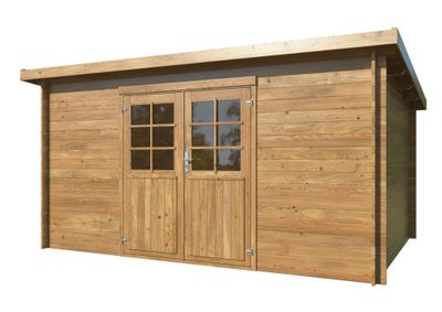 Abri de jardin en bois traité autoclave Lola 2 - 13,7 m² hors-tout - Livraison à domicile incluse - WHITE WOOD