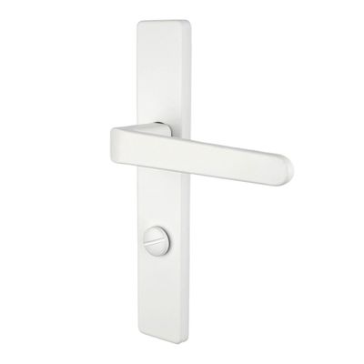 Poignées de porte double entraxe Celio blanc à condamnation ALPERTEC