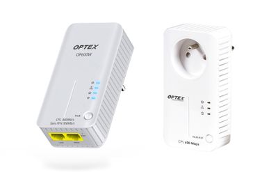Pack de 2 prises CPL filaire + prise CPL wifi 600 Mbp/s OPTEX