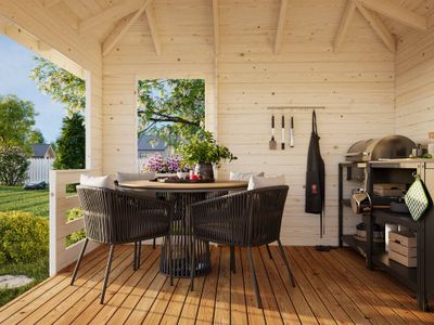 Kiosque bois Bois Naturel  Julie 10,5m2 Livraison à domicile incluse