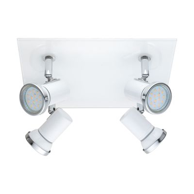 Plafonnier salle de bain blanc GU10 4 x 240 lumens IP44 EGLO