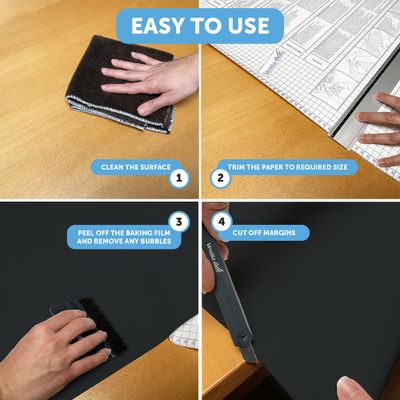 Adhésif décoratif uni noir mat 2 x 0,45 m VENILIA