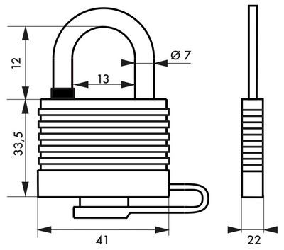 Cadenas à clé Sea Line largeur 35 mm THIRARD