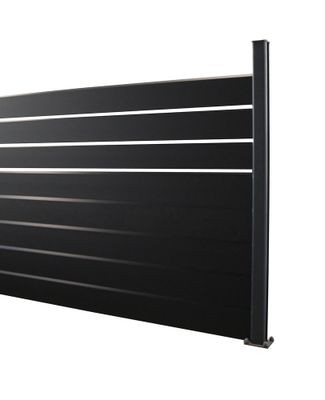 Lot 4 lames de clôture aluminium claire voie gris texturé EvoluH 21 - 21 x 145 x 2000 mm - DEBARGE