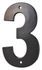 Chiffre 3 à visser hauteur 80 mm noir THIRARD