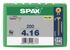 Vis tête fraisée PZ 4 x 16 mm par 200 SPAX