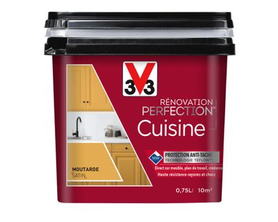 Peinture de rénovation pour cuisine moutarde finition satinée 0,75L - V33