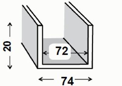 Nez de cloison PVC blanc 20 x 74 x 20 mm 2,60 m CQFD