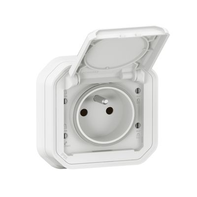 Prise 2 pôles + terre encastrable Plexo blanc IP55 - LEGRAND