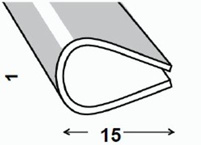 Serre feuillet PVC blanc 15 mm 2 m CQFD