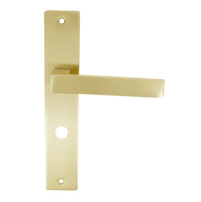 Poignées de porte sur plaques à condamnation Joffrin laiton satiné LINEA BERTOMANI