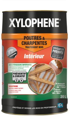 Traitement du bois Triple Action Poutres et Charpentes sans odeur 20 L - XYLOPHENE