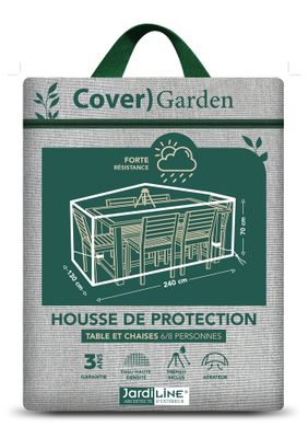 Housse pour table et chaises 6/8 personnes 240 x 130 x 70 cm JARDILINE