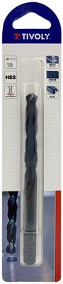 Foret métaux taillé meulé HSS -Revêtu STEAM -DIN338 -h8 -Pointe en croix court diamètre 10 mm TIVOLY