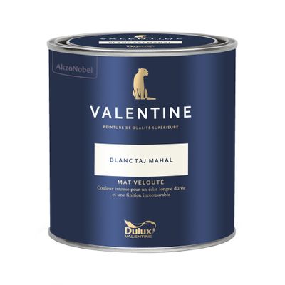 Peinture Valentine Mat Velouté Blanc Taj Mahal 0,5 L - DULUX VALENTINE