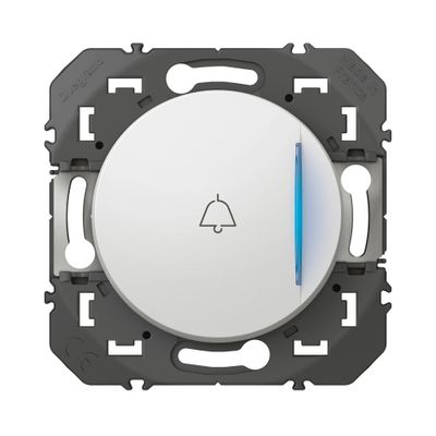 Bouton poussoir encastrable pour sonnette avec voyant lumineux Blanc - Dooxie LEGRAND