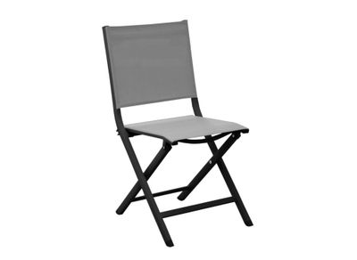Chaise de jardin pliante THEMA aluminium graphite perle - PROLOISIRS