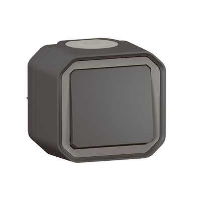 Bouton poussoir étanche IP55 en saillie Anthracite - Plexo LEGRAND