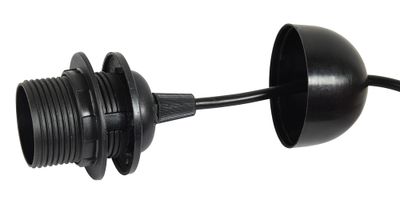 Monture plastique E27 pour suspension noir - GEFOM