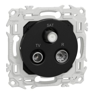 Prise antenne TV/ FM/ SAT murale Odace 2025 noir - SCHNEIDER ELECTRIC