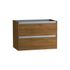 Caisson de salle de bains Thana 2 tiroirs L80 x H55 x P45 cm panneau de particules vieux chêne