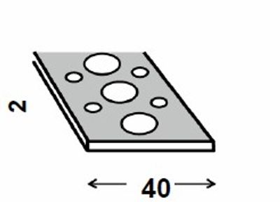 Profilé plat perforé galvanisé 40 x 2 mm 1 m CQFD