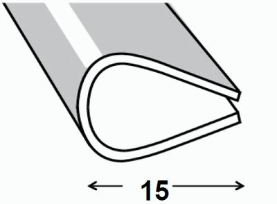 Serre feuillet PVC noir 15 mm 1 m CQFD