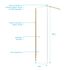 Paroi de douche à l'italienne 60x195 cm profilé or verre transparent 5 mm Essentiel Gold - AURLANE