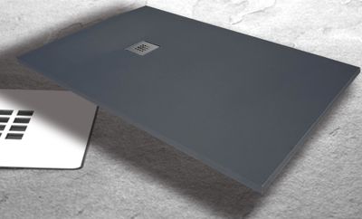 Receveur de douche 80x160 cm résine allégée graphite P03 - EGORE