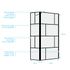 Paroi de douche à l'italienne 80+40x195 cm profilé noir verre transparent 5 mm Bricks - AURLANE