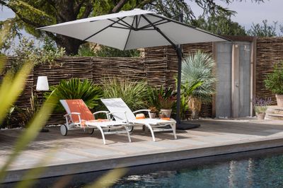 Parasol Excentre 3X3 Toile Creme Texturee PROLOISIRS