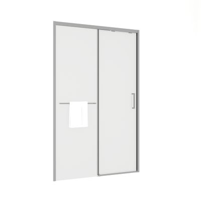 Porte de douche coulissante 100x200 cm profilé chrome verre transparent 8 mm Signature - OCEA