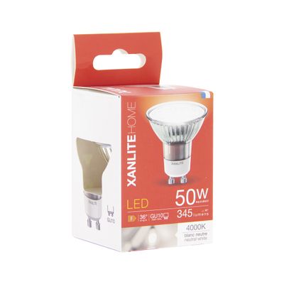 Ampoule LED GU10 5W = 345 lumens blanc neutre - XANLITE