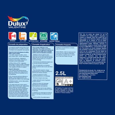 Peinture acrylique Tous Supports blanc mat 2,5 L - DULUX VALENTINE