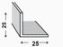 Cornière égale aluminium anodisé brossé 25 x 25 x 1,5 mm 1 m CQFD