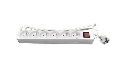 Multiprise avec interrupteur 6 prises 1,5m blanc